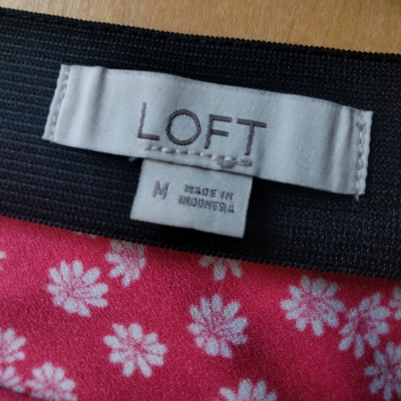 Loft Red and White Floral Slip Skirt - Picture 4 of 4